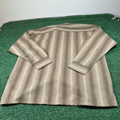 Montique Mens Button Down Brown Long Sleeve Polyester Dress Shirt Extra Large