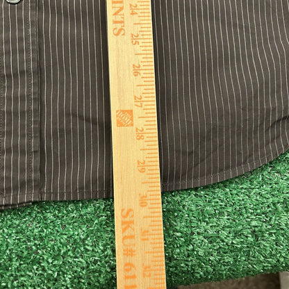 Gap Shirt Mens Large Brown White Striped Fitted Button Up Long Sleeve Casual