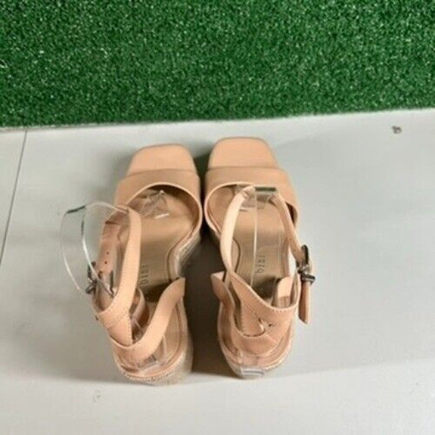 Gianni Bini Platform Espadrille Wedge Sandals Ankle Strap Beige Womens 11 M