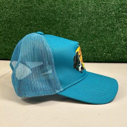 Bass Pro Shops Trucker Hat Cap Mens Snapback Blue Canvas Outdoor Meshback