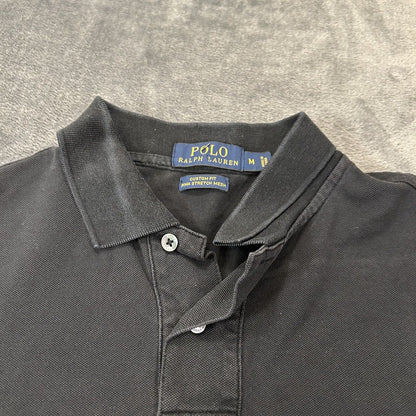 Polo Ralph Lauren Shirt Mens Medium Black Short Sleeve Pima Stretch Mesh Work