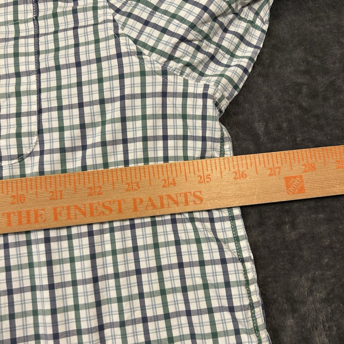 Duluth Trading Shirt Mens Extra Large White Green Check Button Up Nylon Stretch
