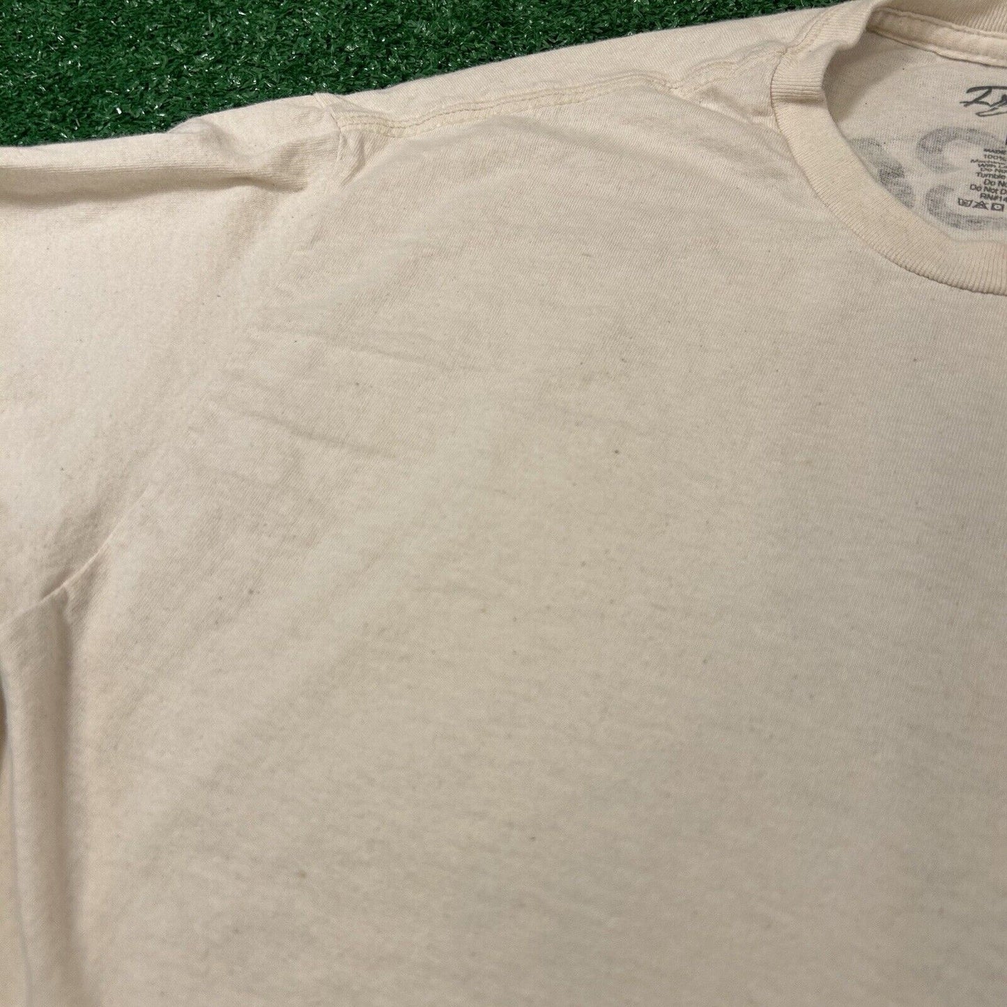 Fresh Vibes Shirt Mens Large Beige Short Sleeve Skulls Beer Skeleton Graphic Tee