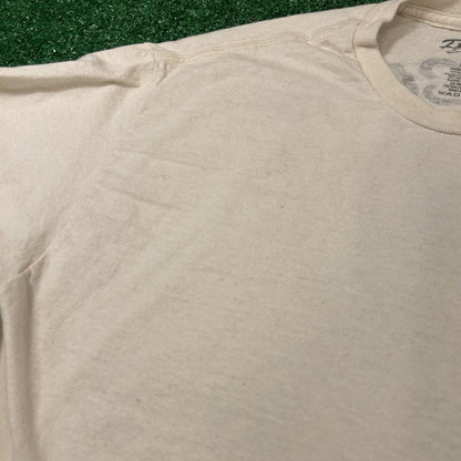 Fresh Vibes Shirt Mens Large Beige Short Sleeve Skulls Beer Skeleton Graphic Tee