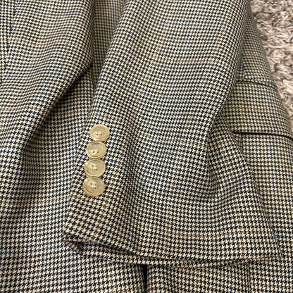 Lauren Ralph Lauren Suit Jacket Mens 44R Brown Black Houndstooth 100% Wool