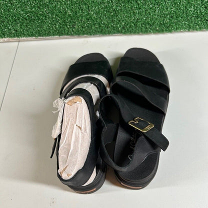 Dr Scholls Trekkie Platform Sandals Lug Sole Ankle Strap Buckle Casual Womens 7M