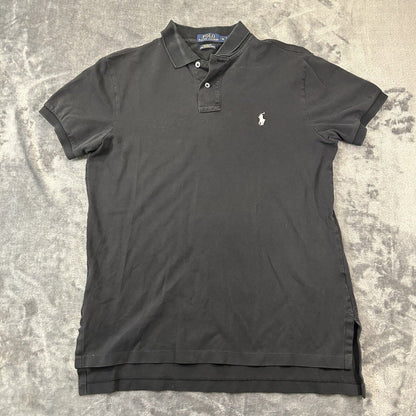 Polo Ralph Lauren Shirt Mens Medium Black Short Sleeve Pima Stretch Mesh Work