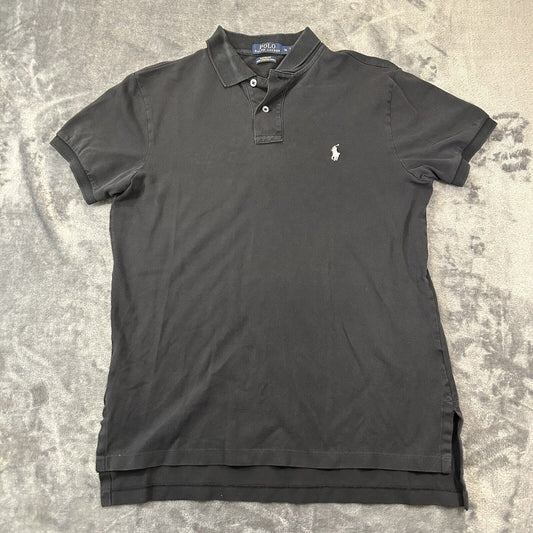 Polo Ralph Lauren Shirt Mens Medium Black Short Sleeve Pima Stretch Mesh Work