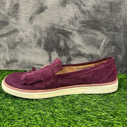 Vionic Cambridge Loafer Womens 9 M Purple Suede Moccasins Casual Comfort Buckle