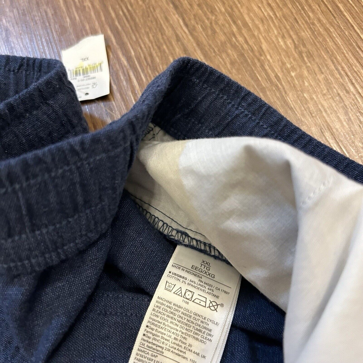 Gap Easy Chino Shorts Mens XXL 2XL 42" Blue Linen Beach Comfort Casual NEW