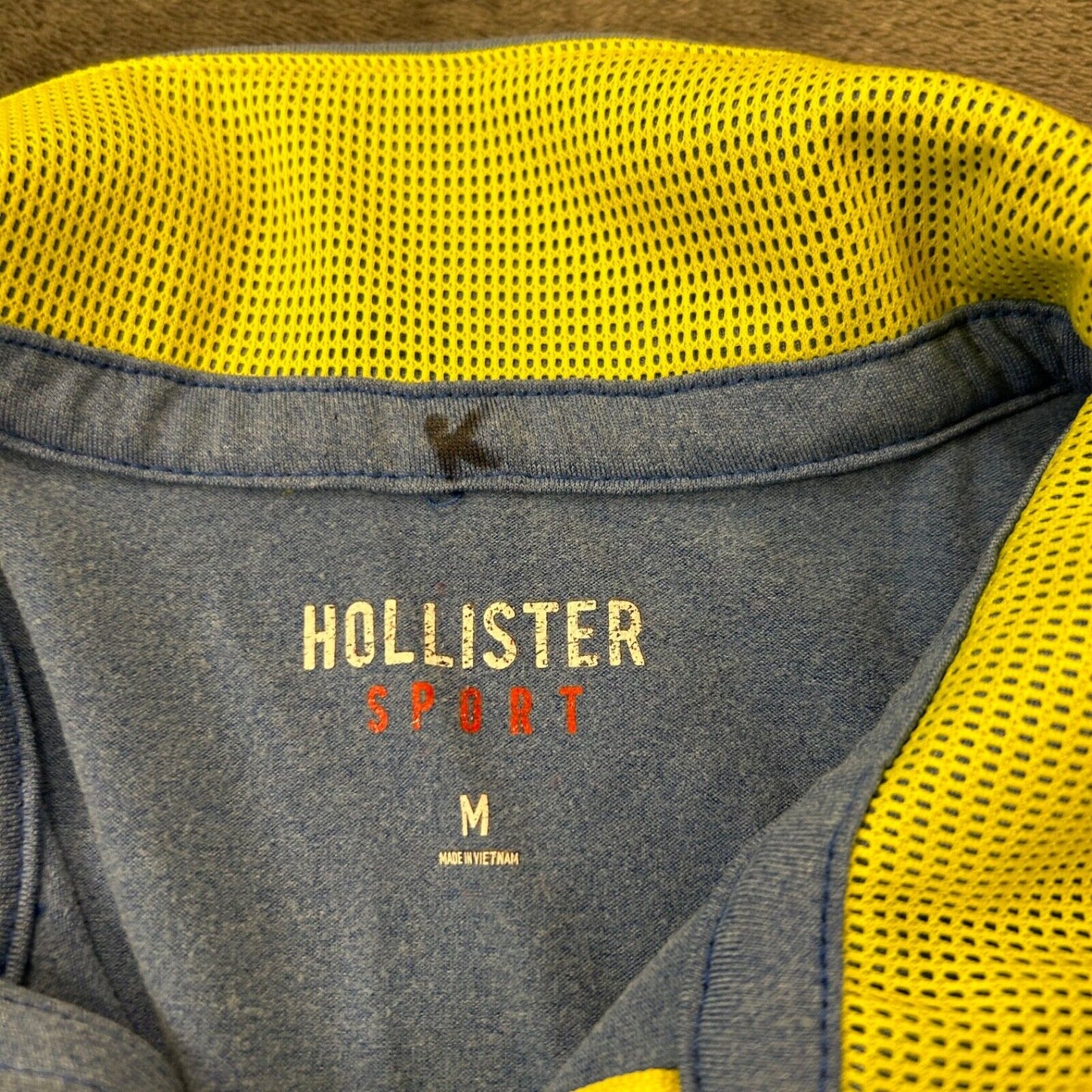 Hollister Sport Sweater Mens Medium Blue Pullover Quarter Zip Golf Sweatshirt