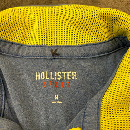 Hollister Sport Sweater Mens Medium Blue Pullover Quarter Zip Golf Sweatshirt
