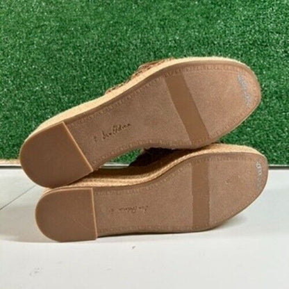 Sam Edelman Celia Woven Espadrille Platform Slides Brown Strap Womens 9.5 M