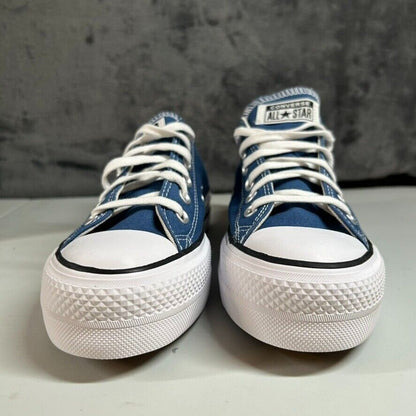 Converse All Star Lift Ox Low Top Platform Sneakers Blue Canvas Shoes Womens 7.5