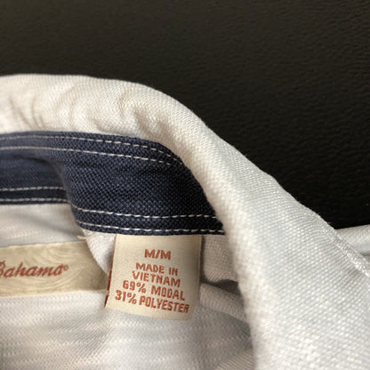 Tommy Bahama Polo Shirt Mens Medium Gray Modal Short Sleeve Beach Golf Casual