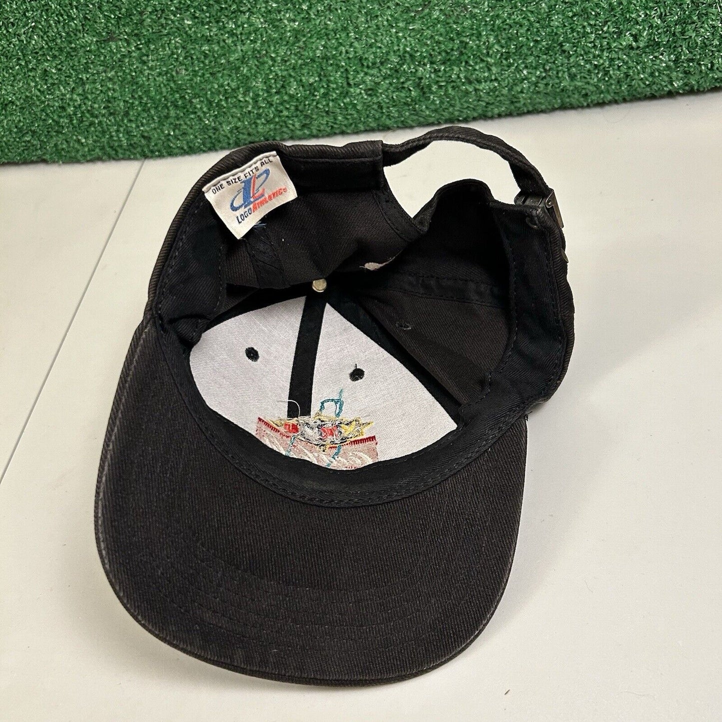 Vintage Logo Athletic Hat Cap Mens Strapback Black Super Bowl XXXII Adjustable