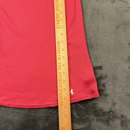 Under Armour Tank Top Womens Small Pink Sleeveless Heatgear Fitted Gym Athletic