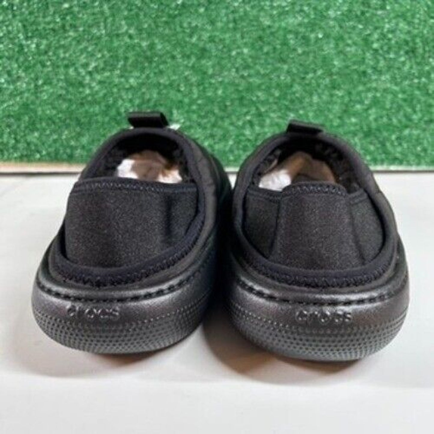 Crocs Classic Puff Mocs Black Slip On Casual Comfort Shoes Lined Womens 7 New