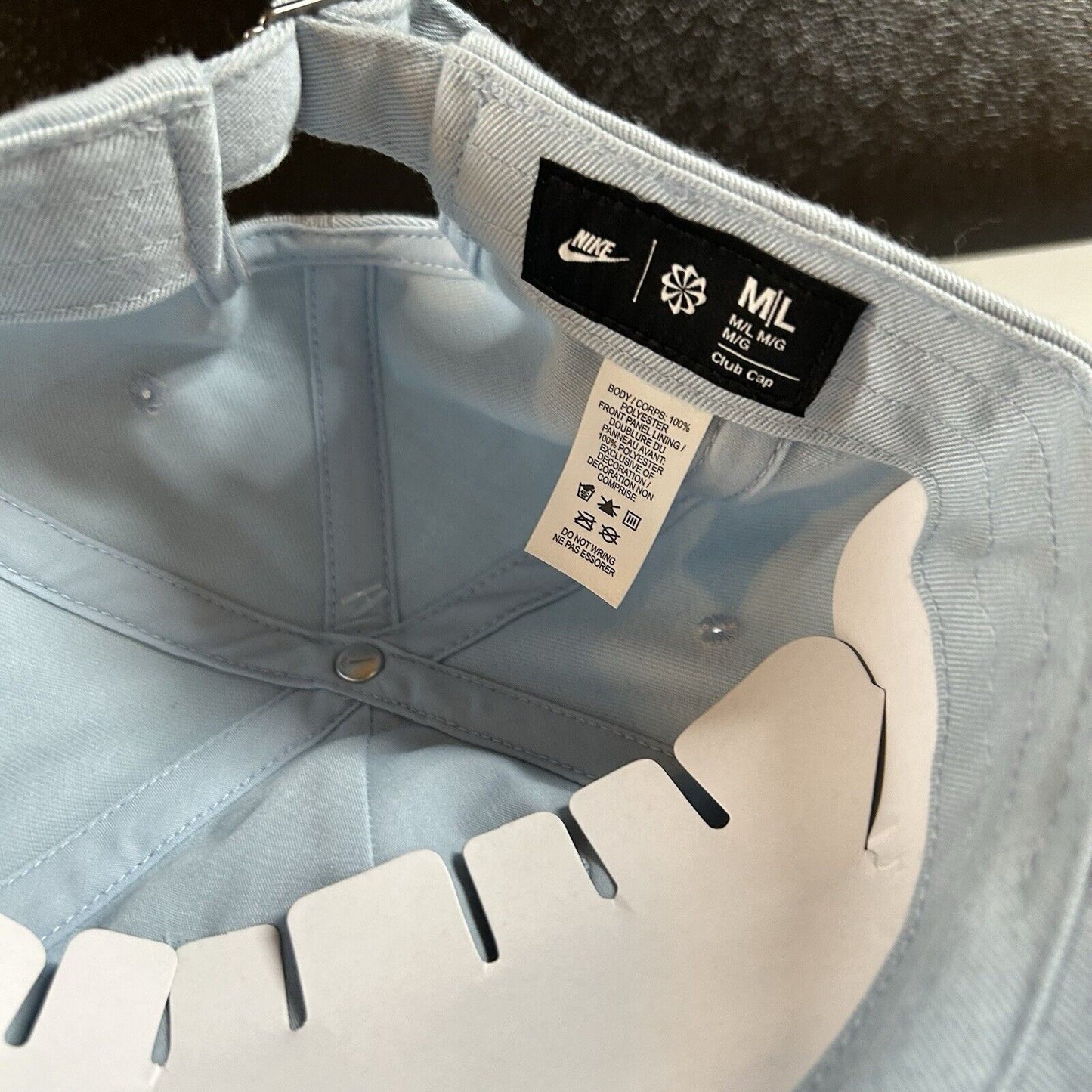 Nike Club Hat Cap Adult Medium Large Light Blue Strapback Swoosh Adjustable NEW