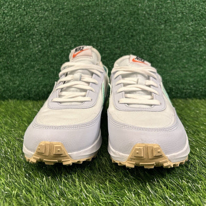 Nike Waffle Debut Mens 9.5 Blue White Leather Shoes Sneakers Casual Athletic NEW