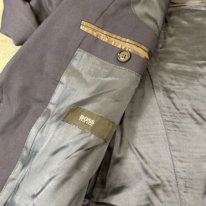 Hugo Boss Blazer Mens 42L Blue Wool Super 110 Sport Coat Suit Jacket Made Italy