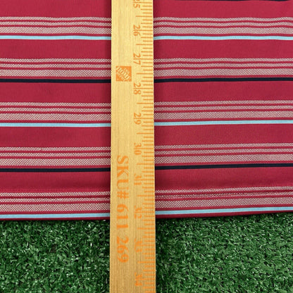 Reebok Polo Shirt Mens 3XL Pink/Red Blue Striped Short Sleeve Golf Athletic