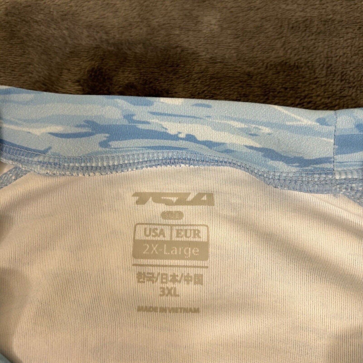 TSLA Shirt Mens XXL 2XL Blue Long Sleeve Digital Camo Athletic Casual Colorful