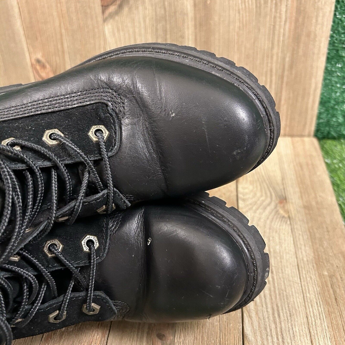 Timberland Authentics Boots Womens 6 M Black Ankle Leather Outdoor Lace Up