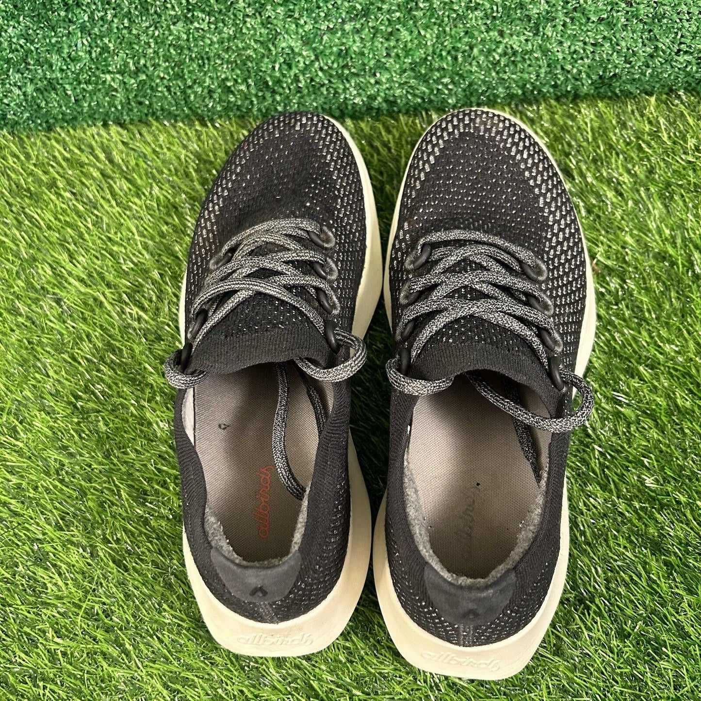 Allbirds Tree Dashers Women 10.5 Black Beige Shoes Sneaker Athletic Running