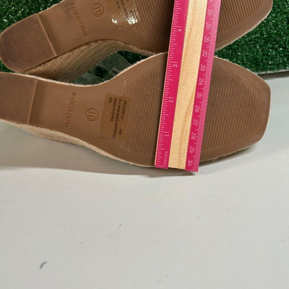 Steve Madden Uri Espadrille Wedge Sandals Clear Straps Buckle Heels Womens 10