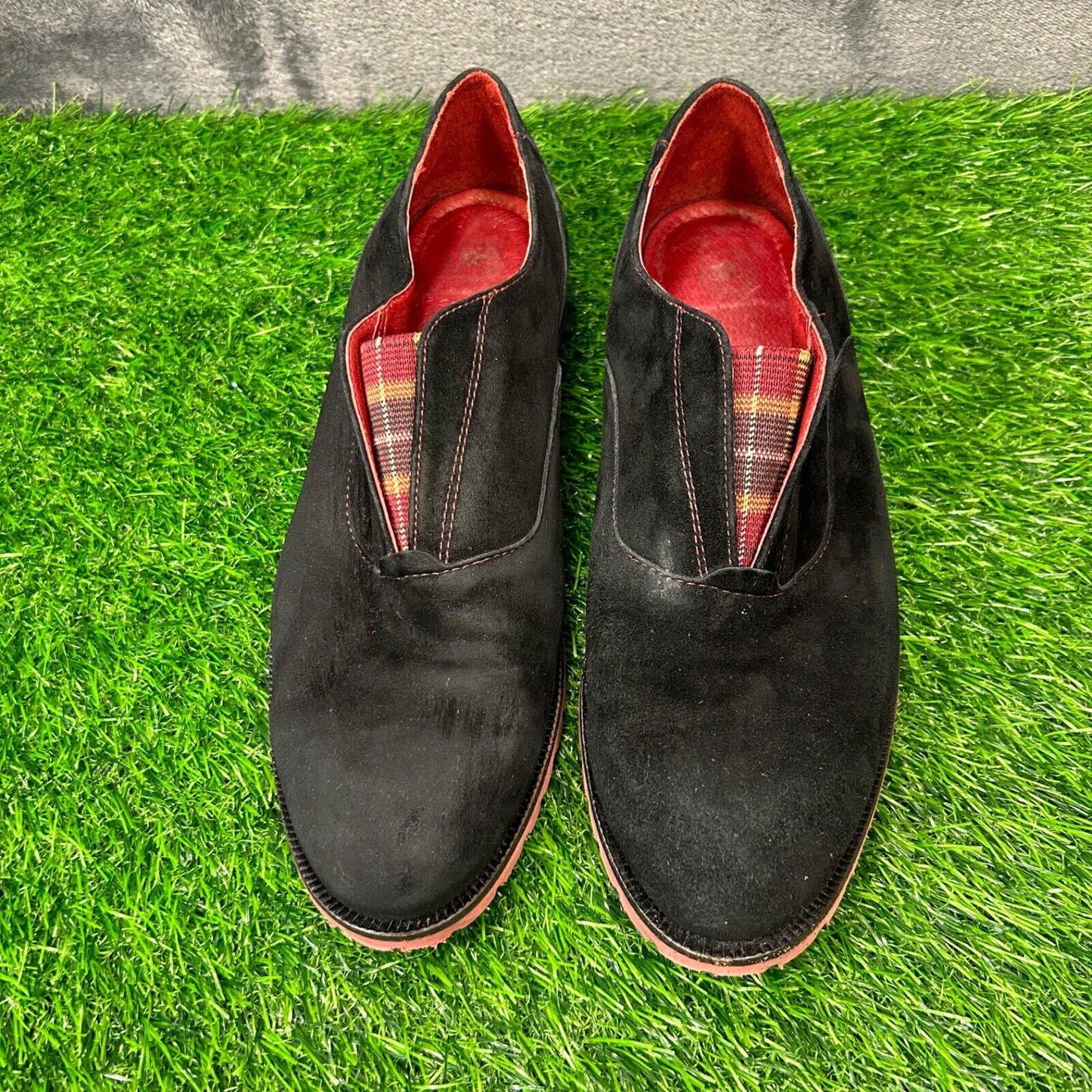 Johnston Murphy Loafers Womens 8 M Black Shoes Leather Suede Casual Slip On