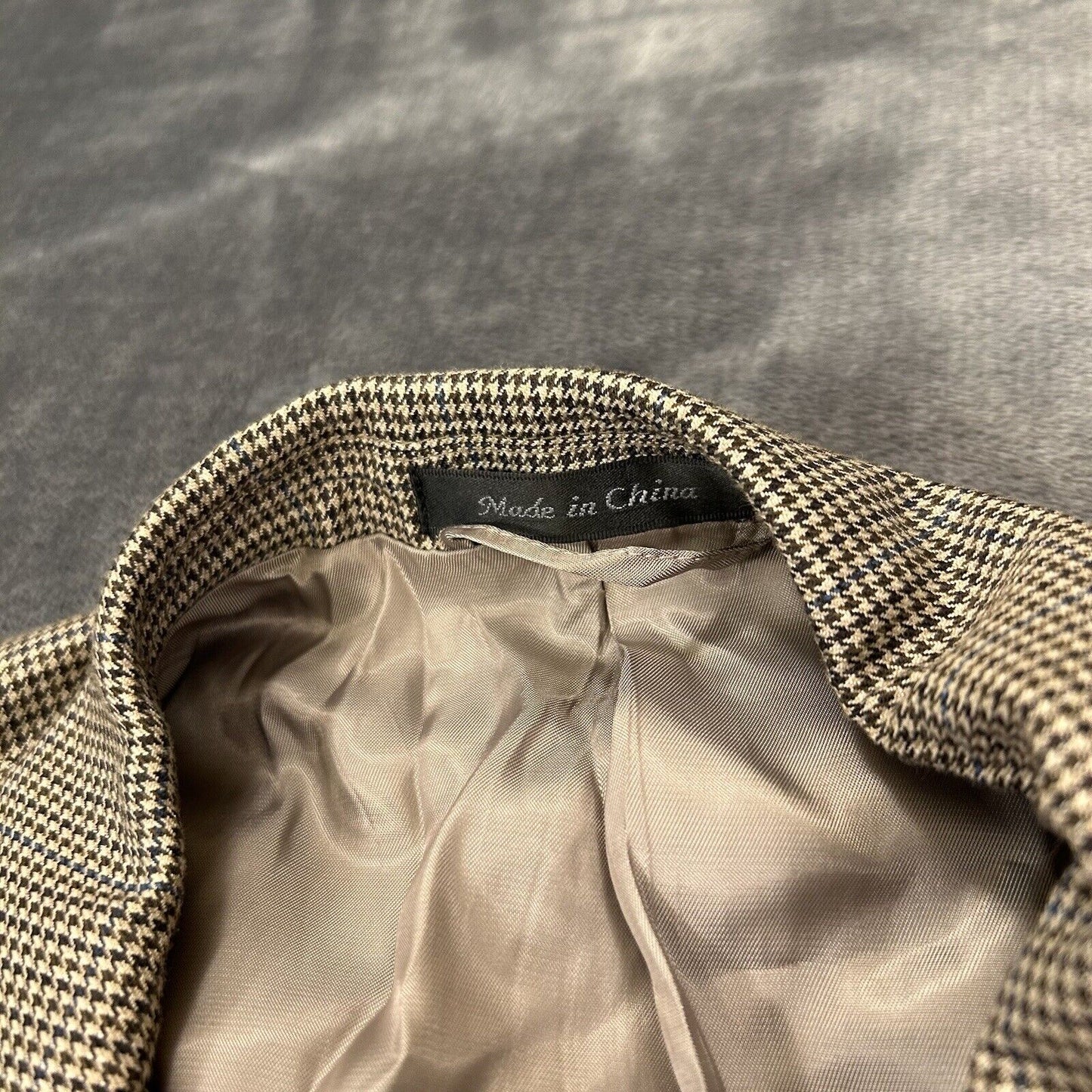 Lauren Ralph Lauren Suit Jacket Mens 46 R Brown Black Houndstooth 100% Wool