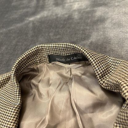 Lauren Ralph Lauren Suit Jacket Mens 46 R Brown Black Houndstooth 100% Wool