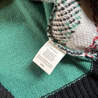 Novelty Christmas Sweater Mens Medium Green Black Llama Sweatshirt Pullover NEW