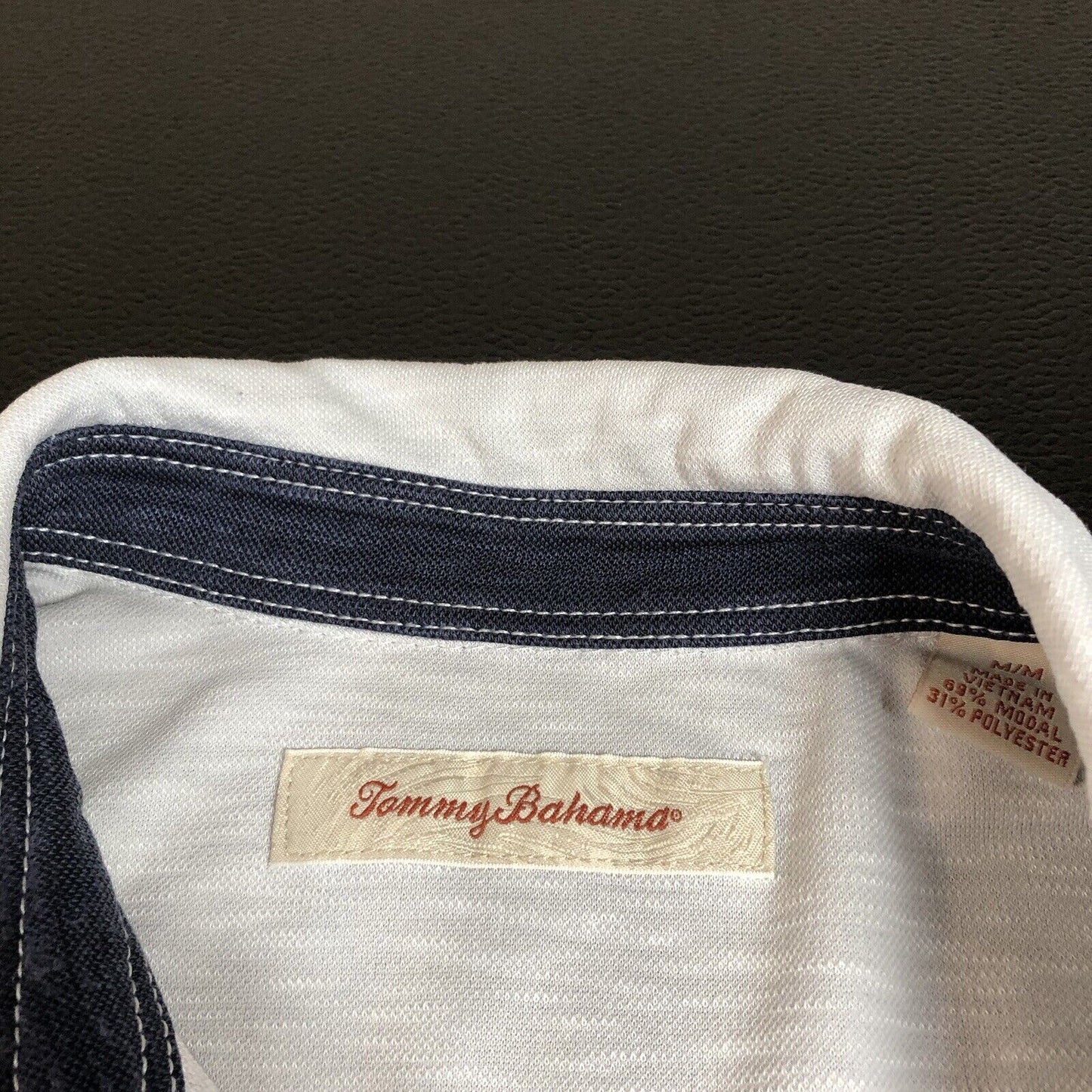 Tommy Bahama Polo Shirt Mens Medium Gray Modal Short Sleeve Beach Golf Casual