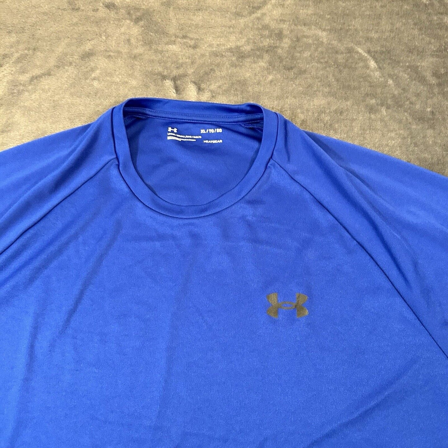 Under Armour Shirt Mens Extra Large Blue Short Sleeve Athletic Running Heatgear