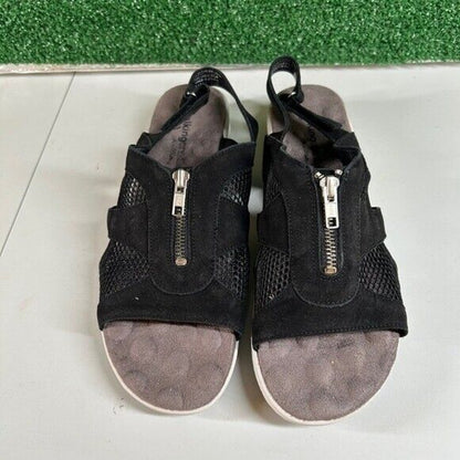 Walking Cradles Spencer Sandals Comfort Slingback Leather Black Womens 11 M