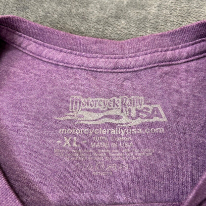 Motorcycle Rally Sturgis Shirt Mens Extra Large Purple Short Sleeve South Dakota
