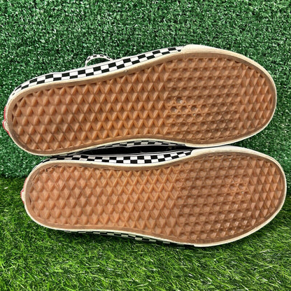 Vans Checkerboard Mens 10.5 M Black White Shoes Sneakers Leather Skateboarding