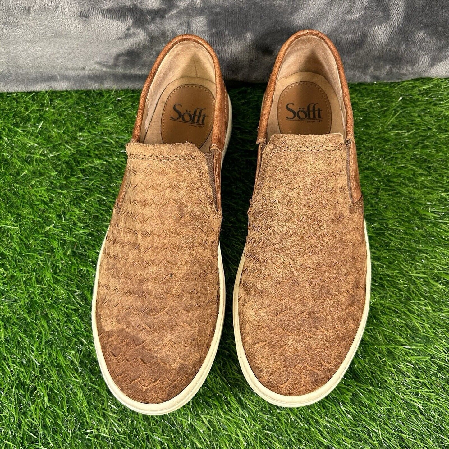 Sofft Somers III Womens 8.5 M Brown Leather Shoes Sneakers Slip On Casual Work