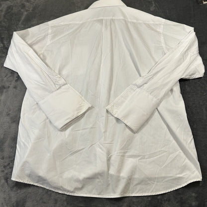 Giovanni Uomo Dress Shirt Mens 18.5 34/35 White Button Up Long Sleeve Formal