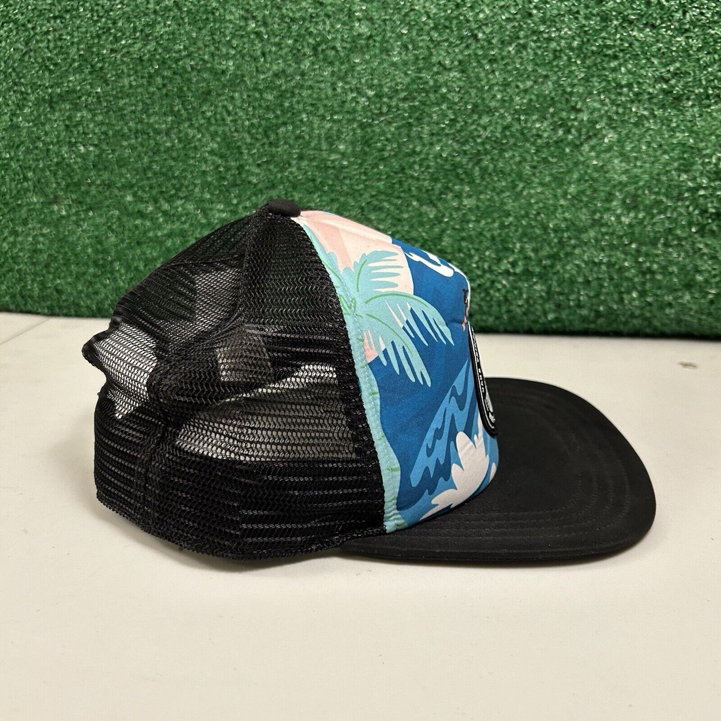 Vans Surf Patch Trucker Hat Cap Mens Snapback Blue Black Skater Surfer Outdoor