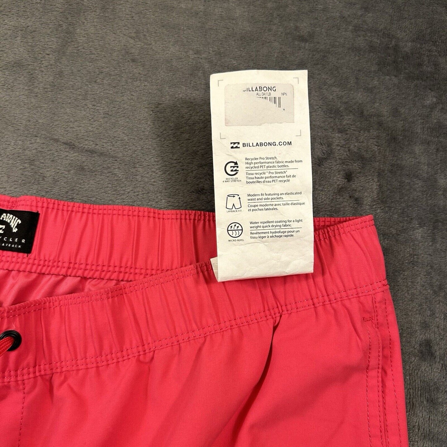 Billabong Board Shorts Men XXL 2XL 36" Red Drawstring Hybrid Swim Recycler NEW