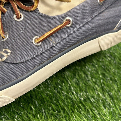 Polo Ralph Lauren Sander Mens 10 D Blue White Shoes Loafers Casual Lace Up