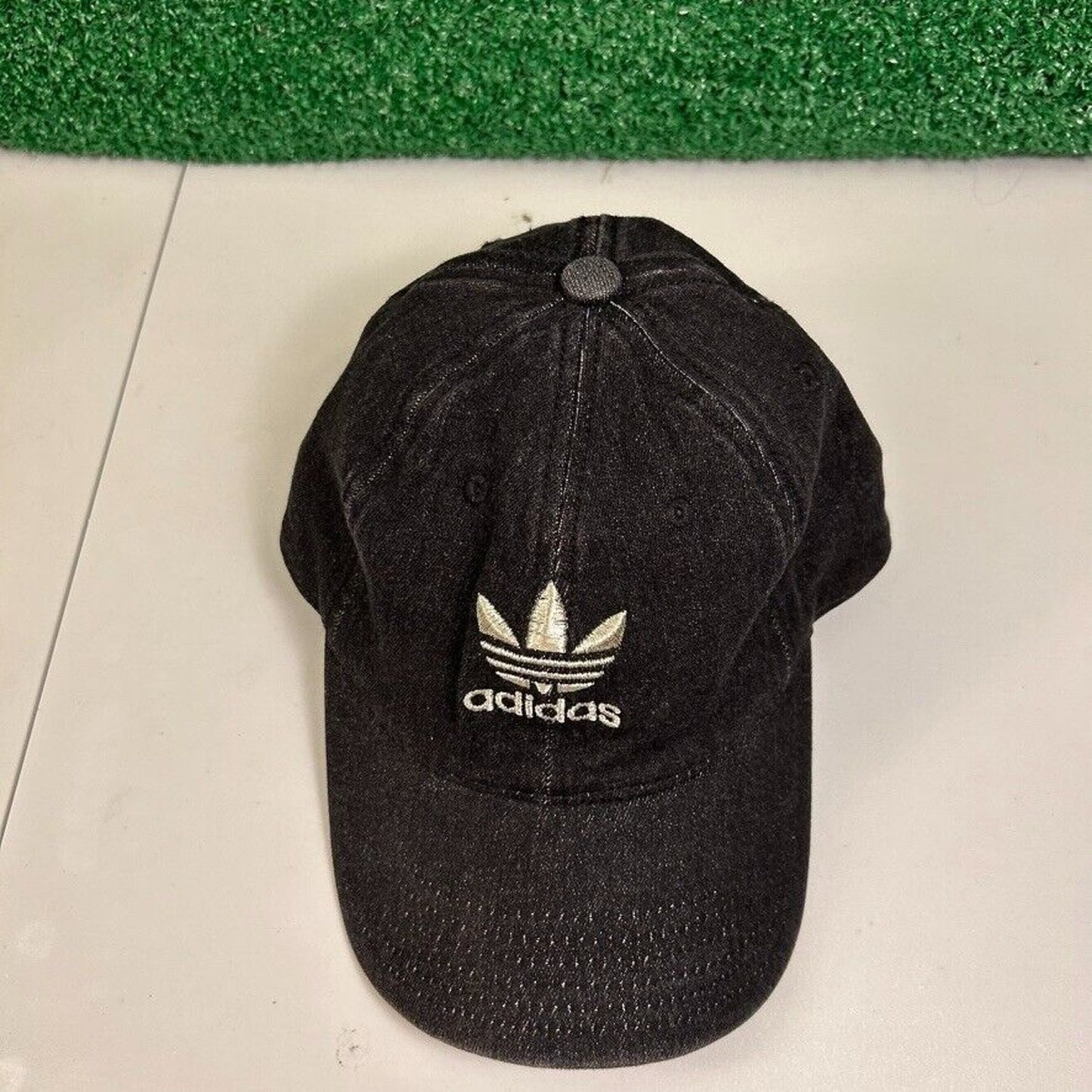 Adidas Originals Baseball Hat Cap Mens Strapback Black Metallic Logo Adjustable