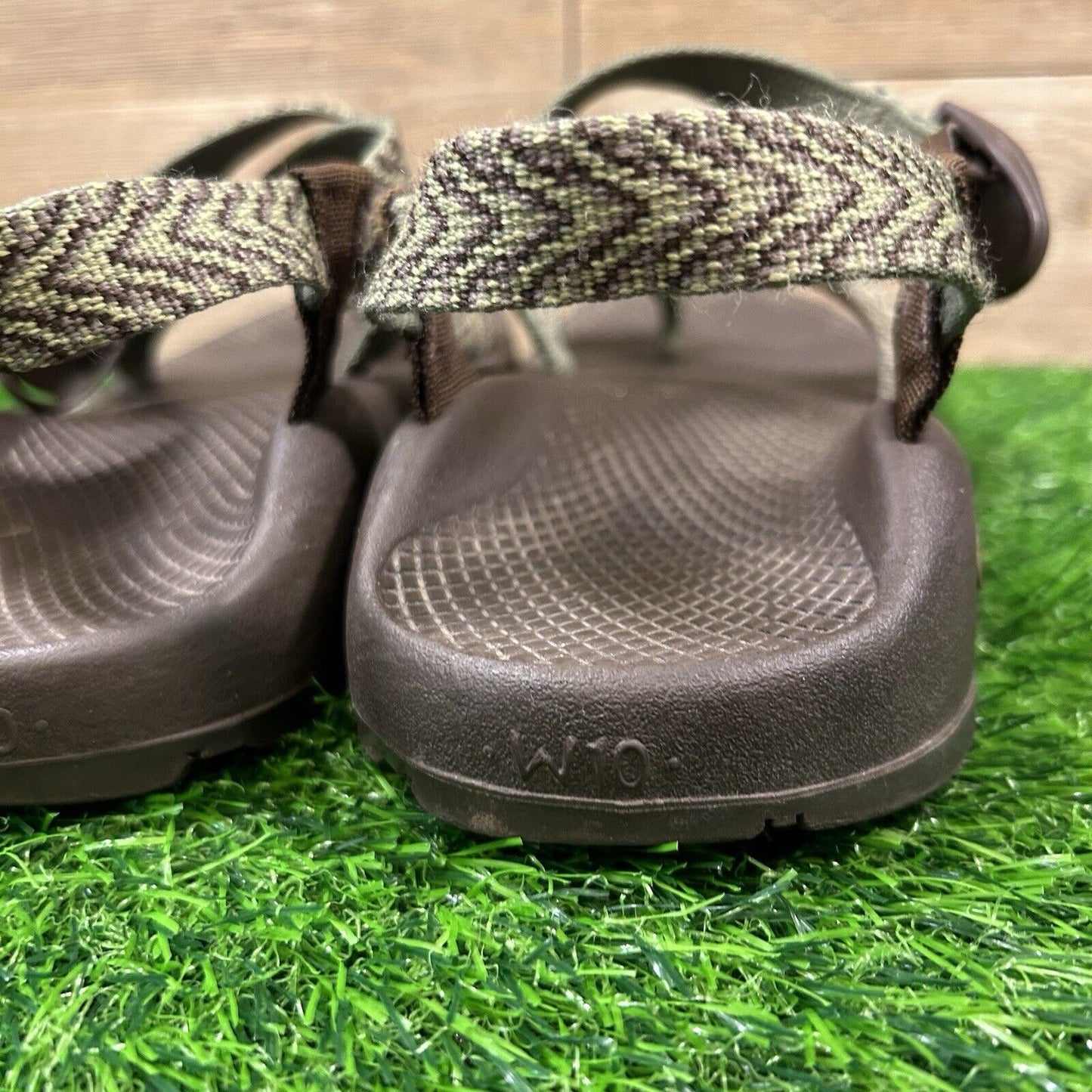 Chaco Zcloud 2 Sandals Womens 10 Green Brown Strappy Comfort Hiking Outdoor