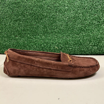 Ugg Ansley Moccasins Womens 10 M Brown Suede Slippers Casual Comfort Fur Warm
