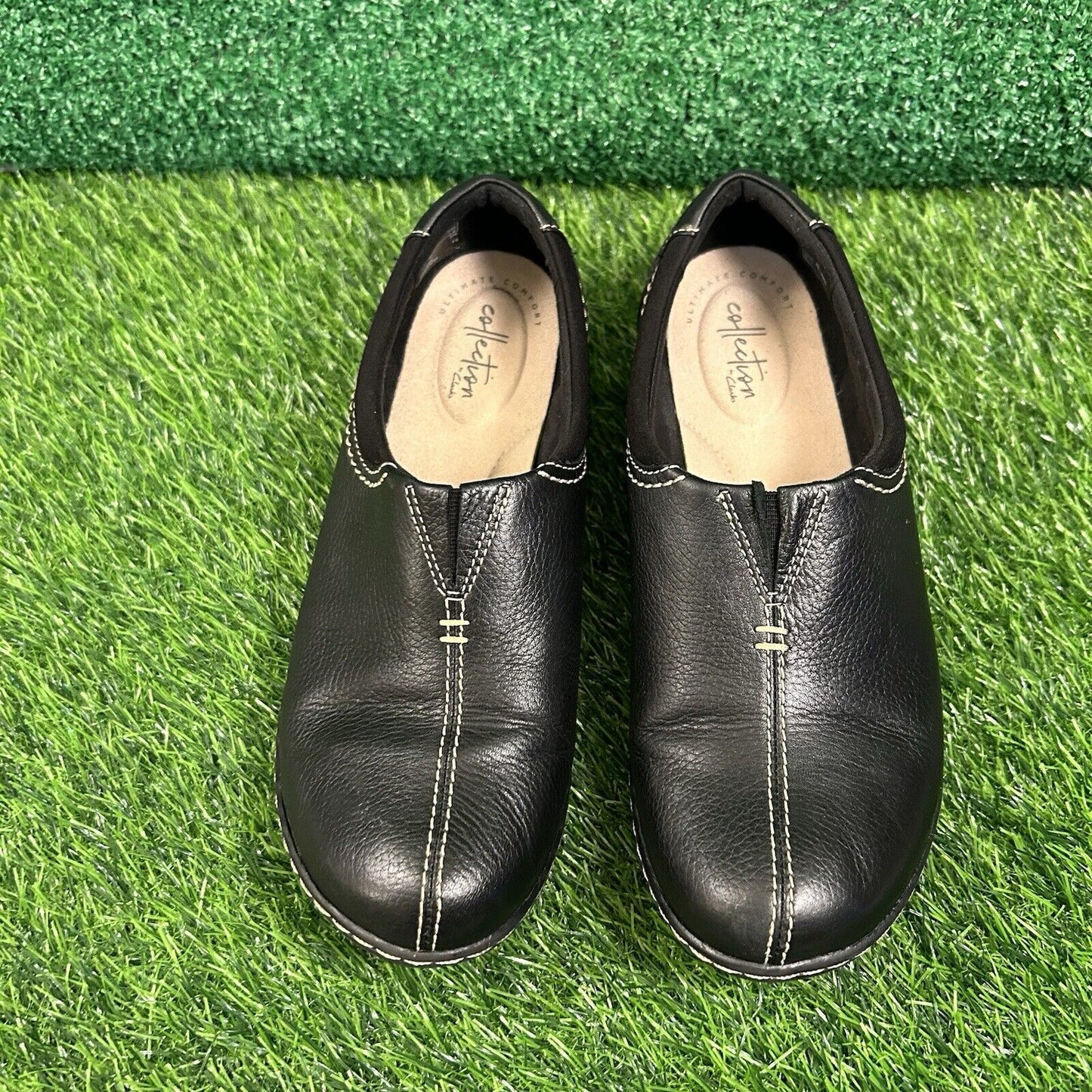 Clarks Ashland Joy Loafers Womens 9 M Black Leather Shoes Slip On Comfort Casual