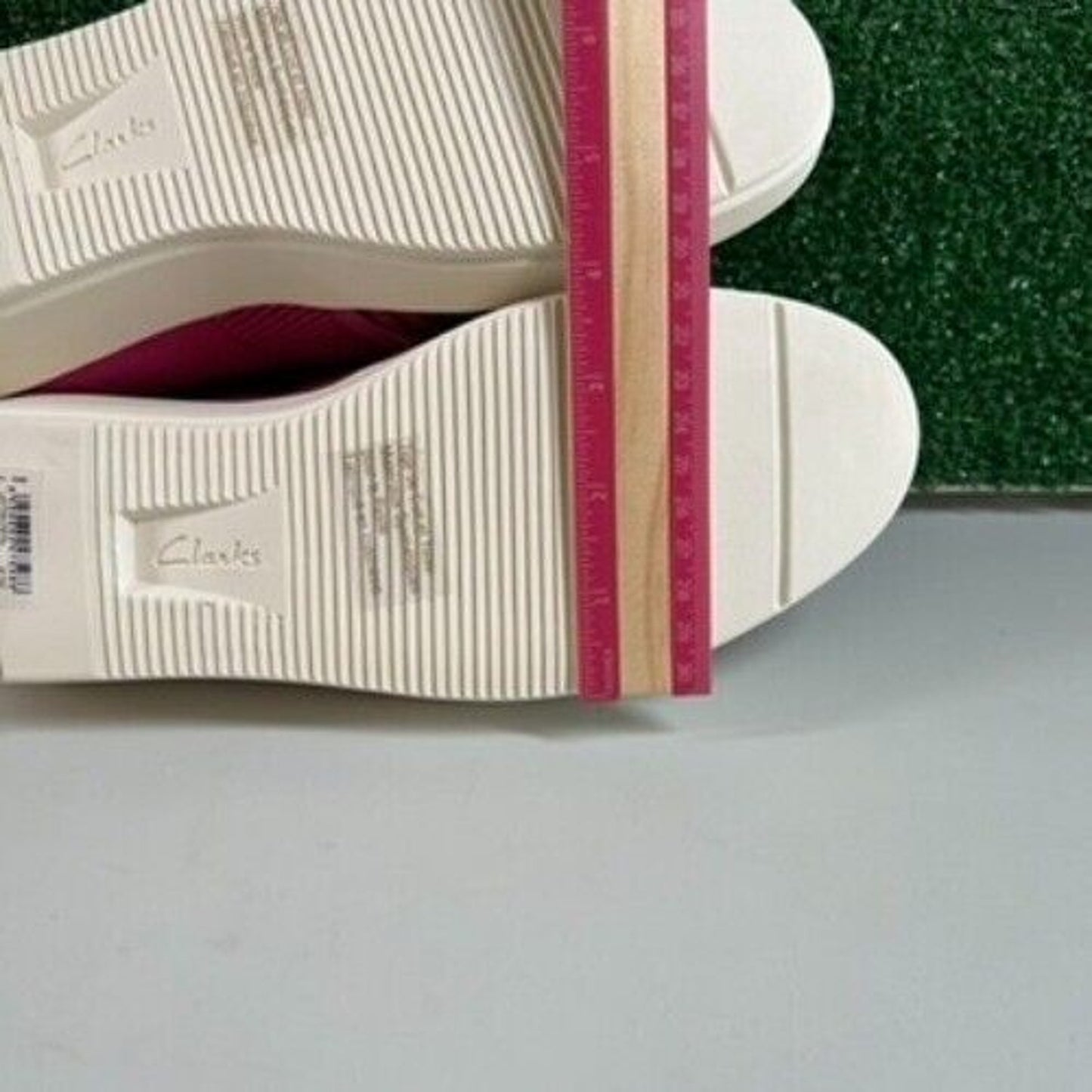 Clarks Layton Petal Sneakers Comfort Shoes Platform Pink Stripe Easter Womens 10