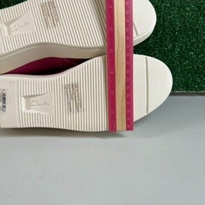 Clarks Layton Petal Sneakers Comfort Shoes Platform Pink Stripe Easter Womens 10